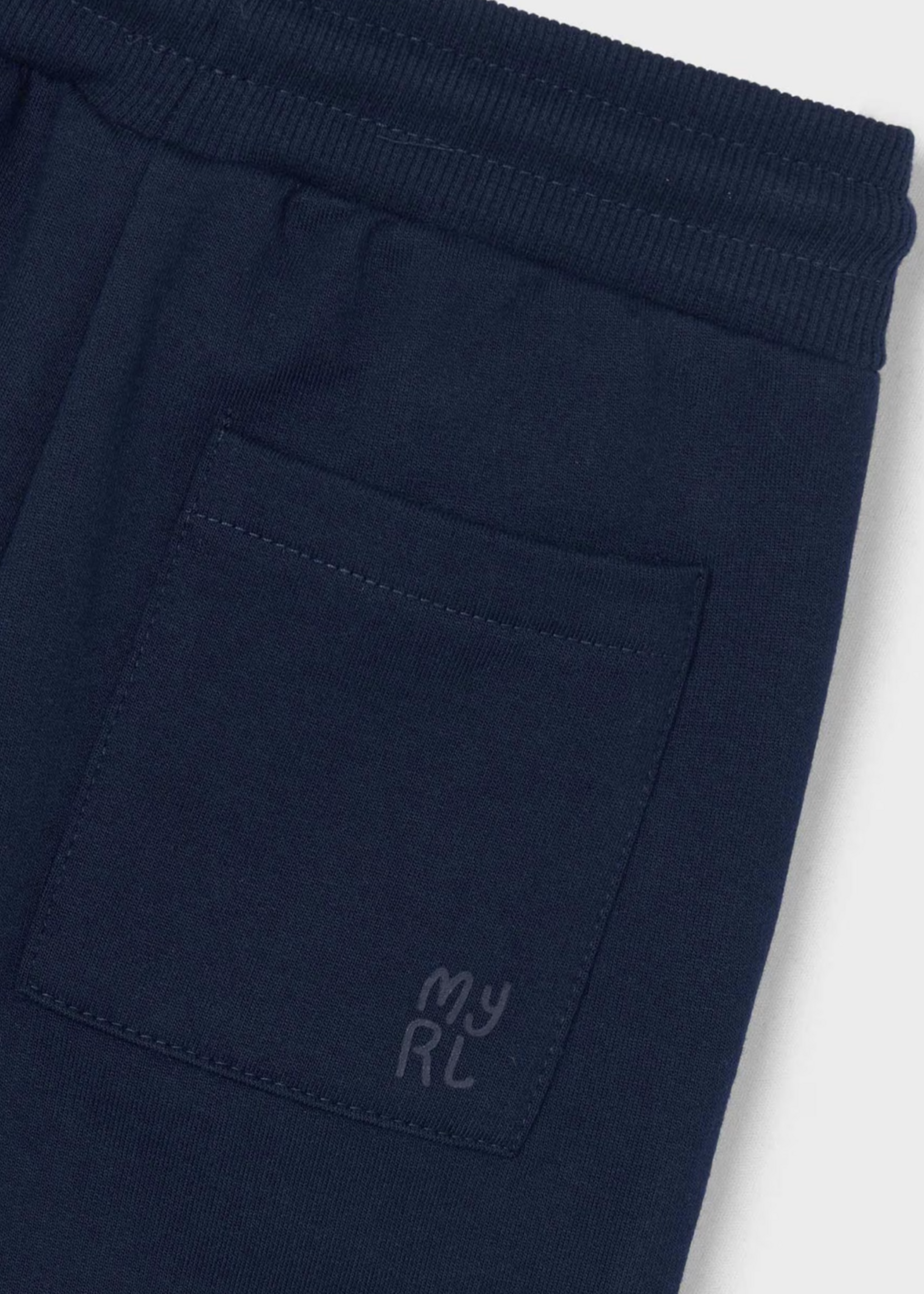 Mayoral Basic Cuffed Fleece Pants Blue