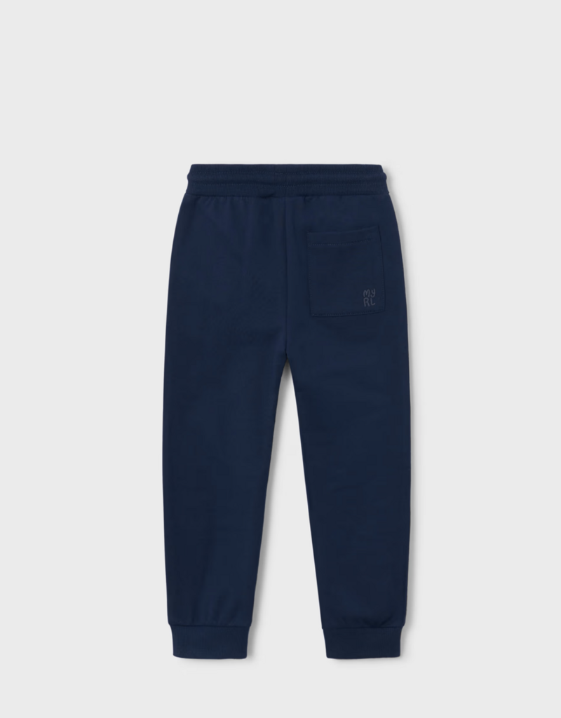 Mayoral Basic Cuffed Fleece Pants Blue