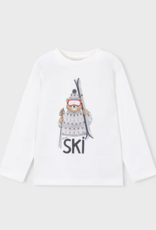 Mayoral L/S Tee w/Skiing Bear Print