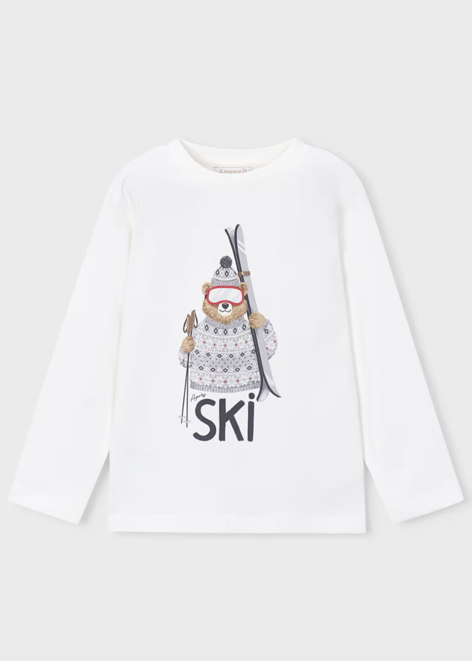 Mayoral L/S Tee w/Skiing Bear Print
