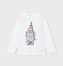 Mayoral L/S Tee w/Skiing Bear Print