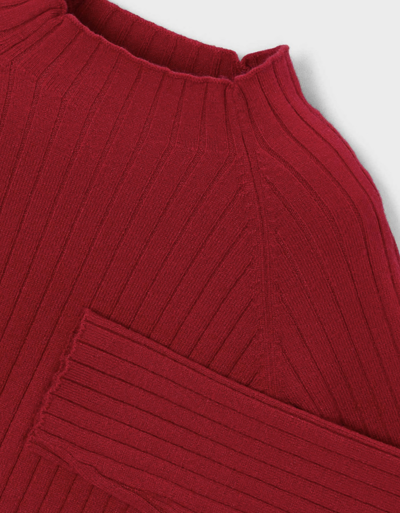 Mayoral Red Knit Mockneck Sweater