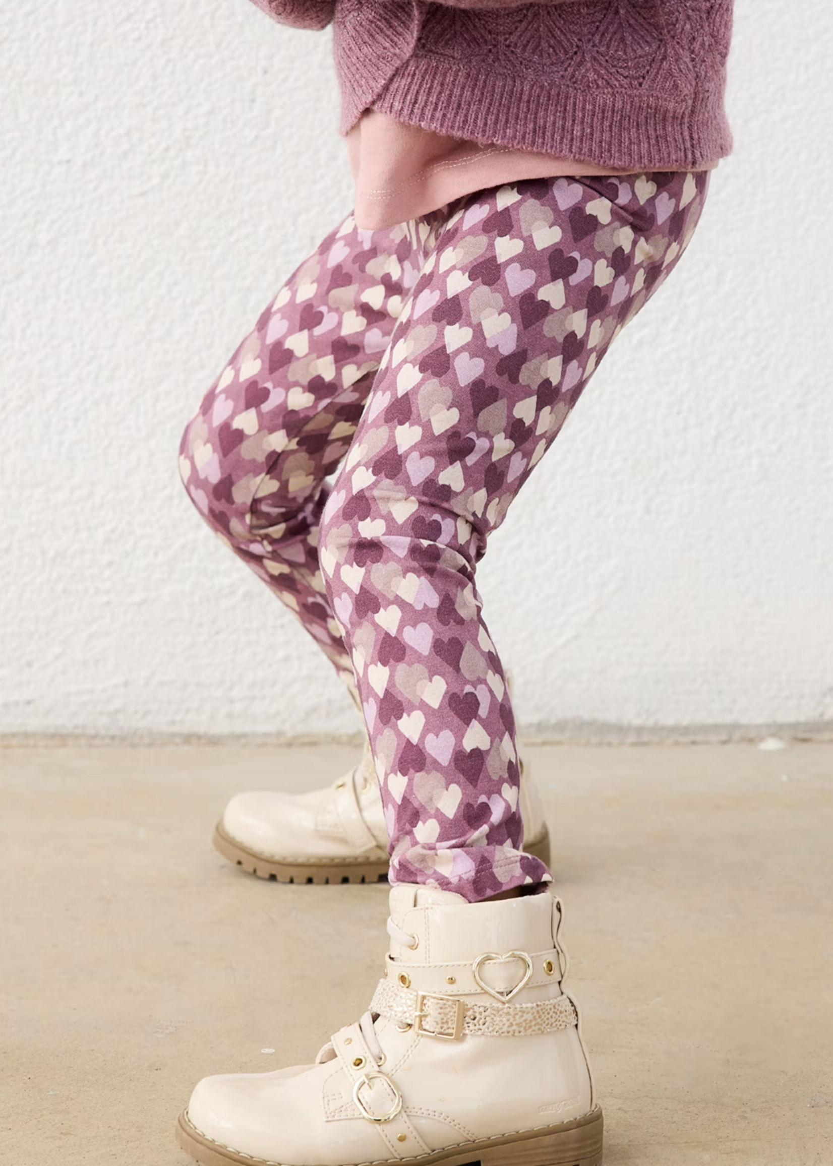 Mayoral Violet Heart Print Leggings
