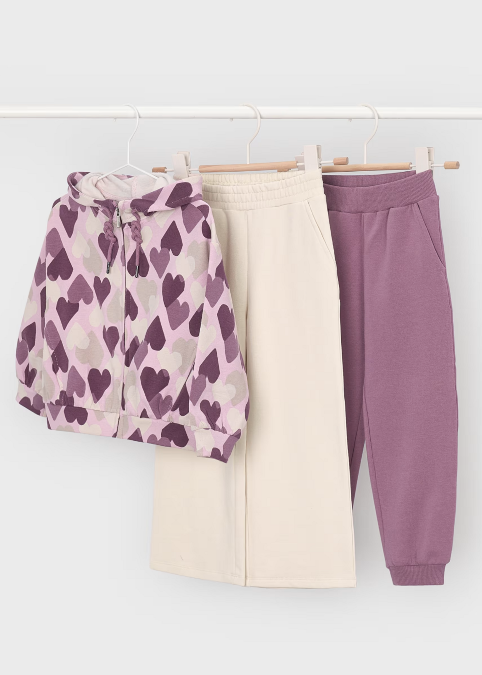 Mayoral Violet Heart Print 2 Pant Tracksuit
