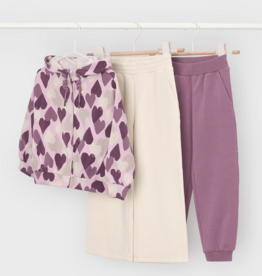 Mayoral Violet Heart Print 2 Pant Tracksuit