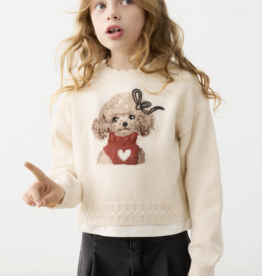Mayoral Cream Sweater w/Poodle