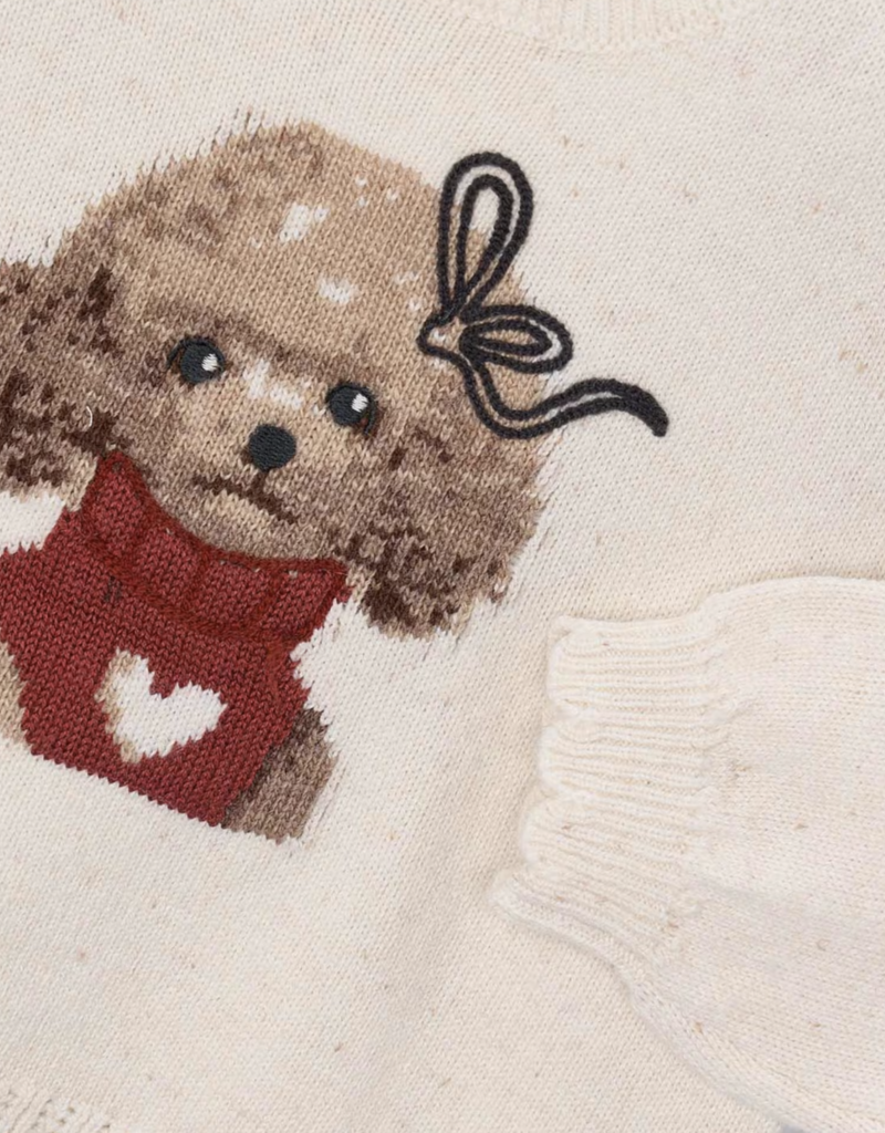 Mayoral Cream Sweater w/Poodle