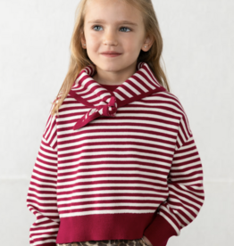 Mayoral Red White Stripe Sweater w/Scarf