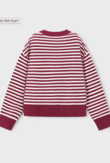 Mayoral Red White Stripe Sweater w/Scarf