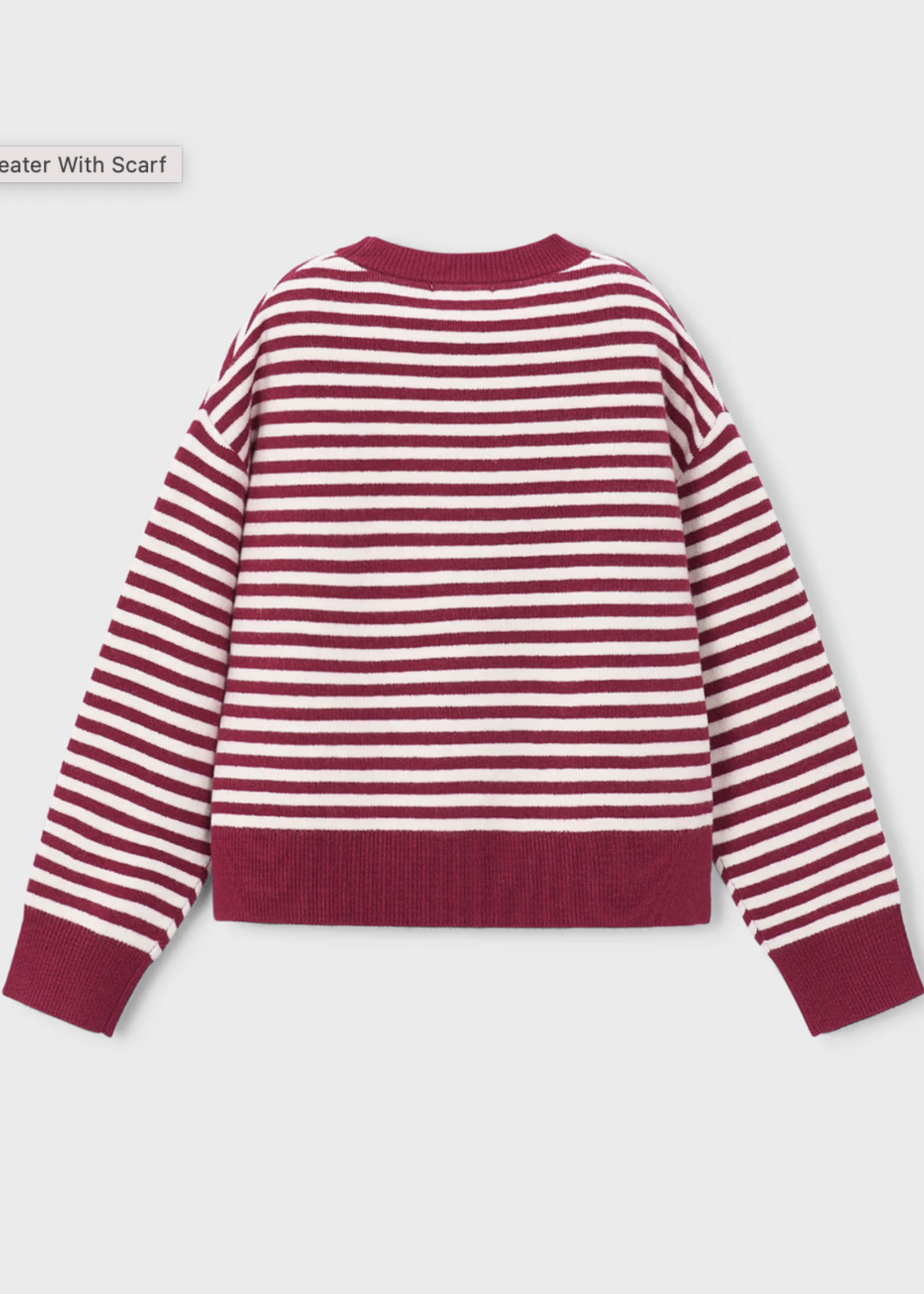 Mayoral Red White Stripe Sweater w/Scarf