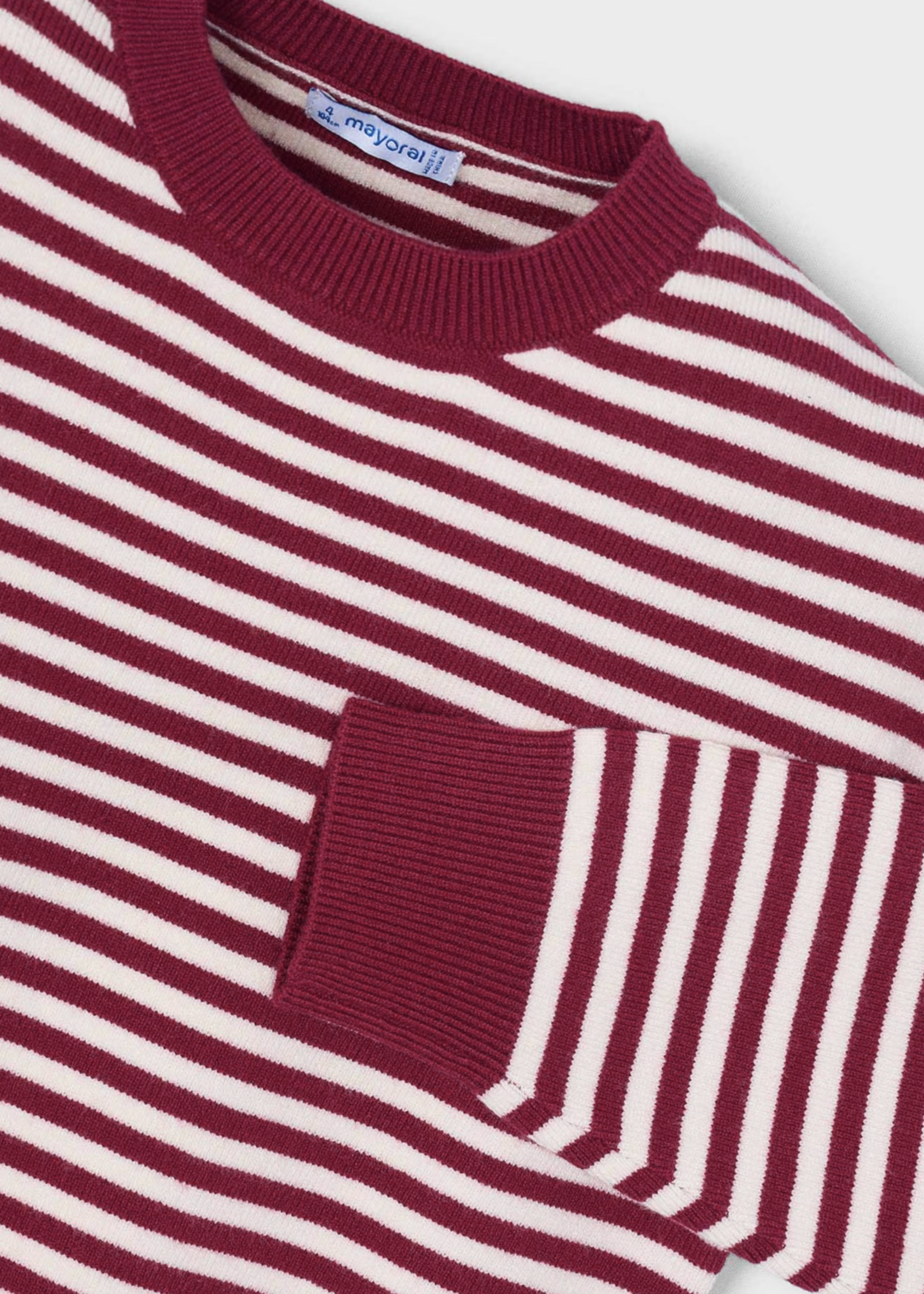 Mayoral Red White Stripe Sweater w/Scarf