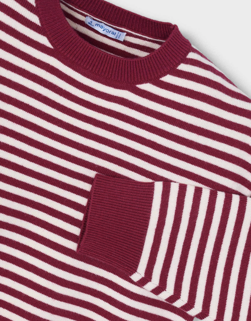 Mayoral Red White Stripe Sweater w/Scarf