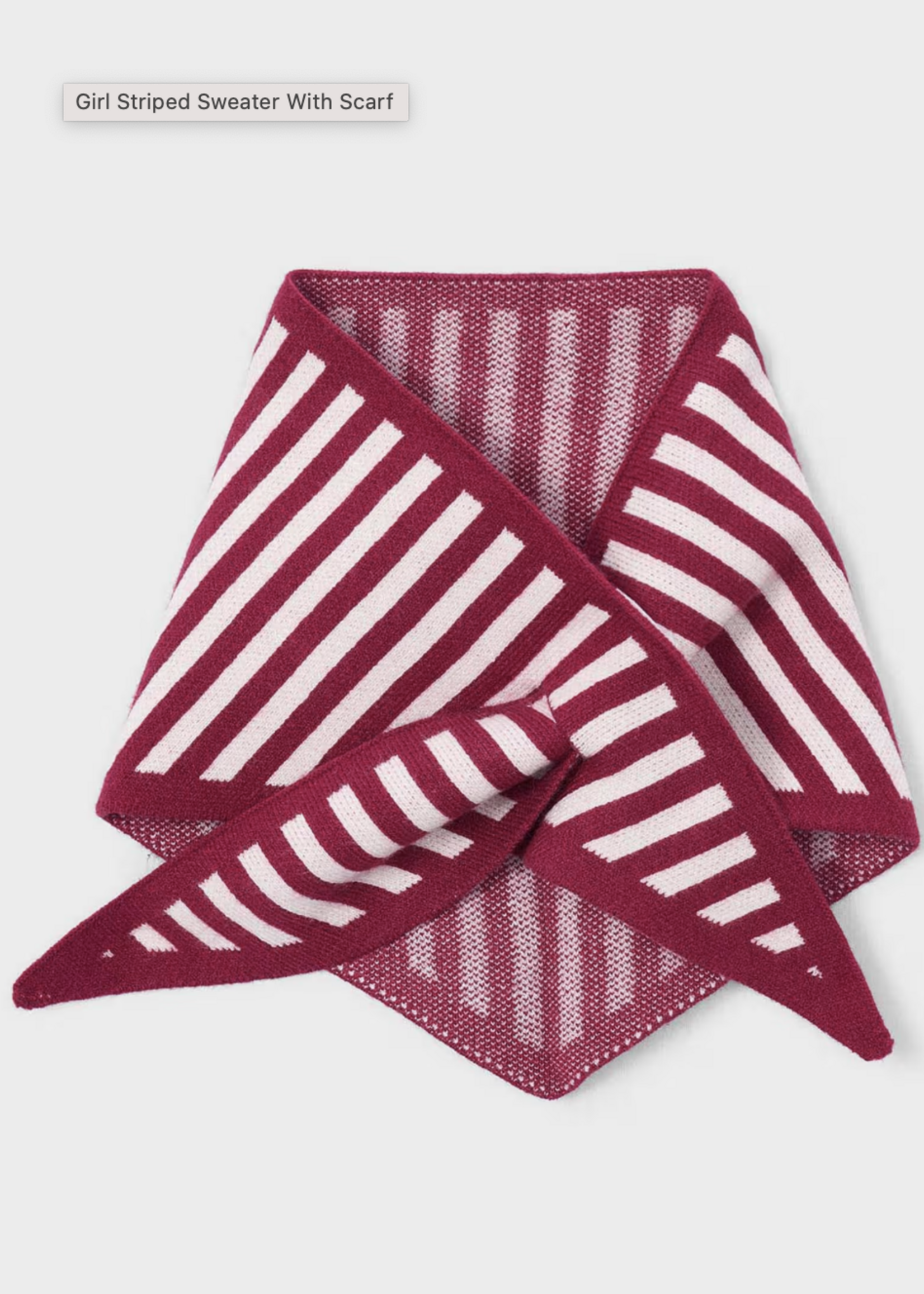 Mayoral Red White Stripe Sweater w/Scarf