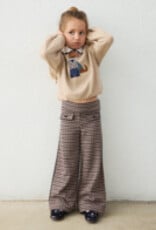 Mayoral Jacquard Knit Brown Plaid Pants