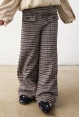 Mayoral Jacquard Knit Brown Plaid Pants