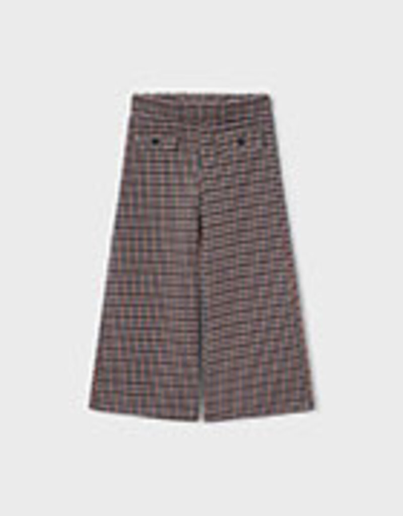 Mayoral Jacquard Knit Brown Plaid Pants