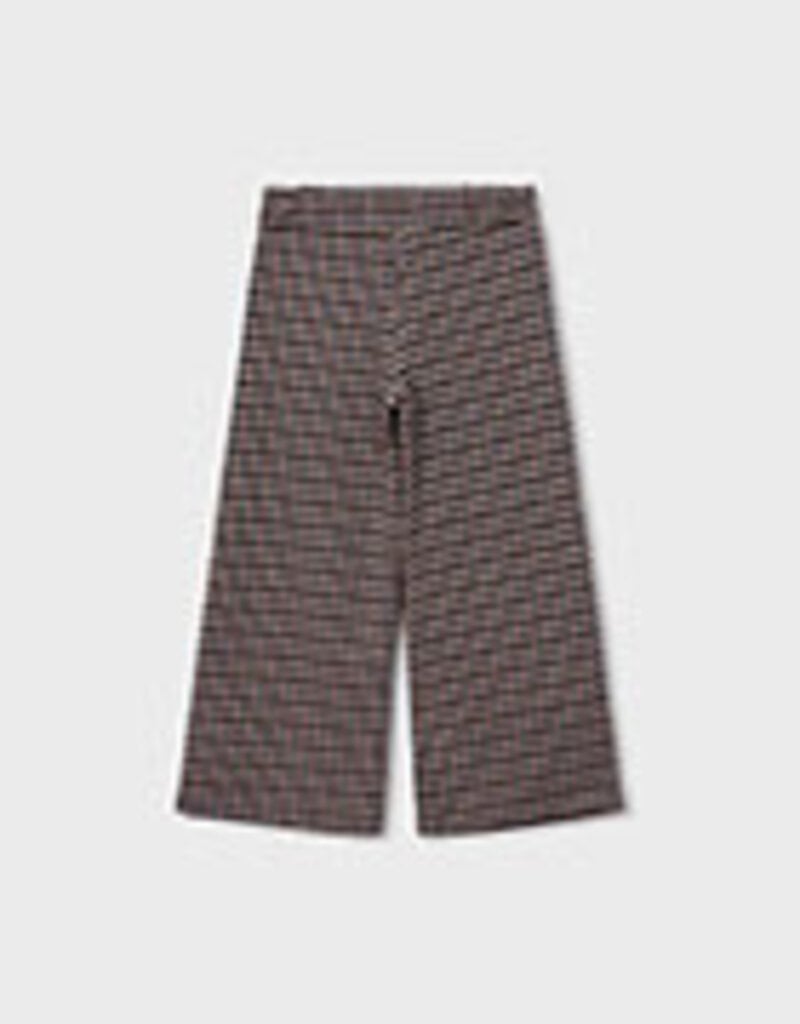 Mayoral Jacquard Knit Brown Plaid Pants