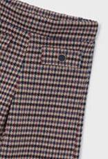 Mayoral Jacquard Knit Brown Plaid Pants