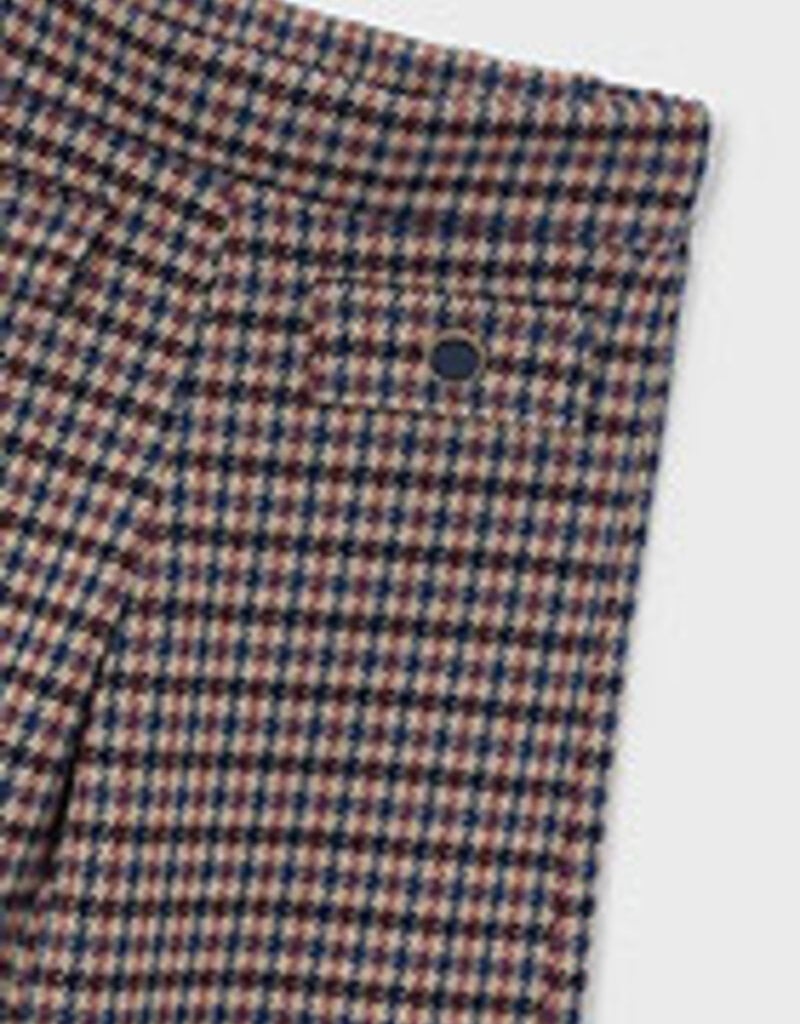 Mayoral Jacquard Knit Brown Plaid Pants
