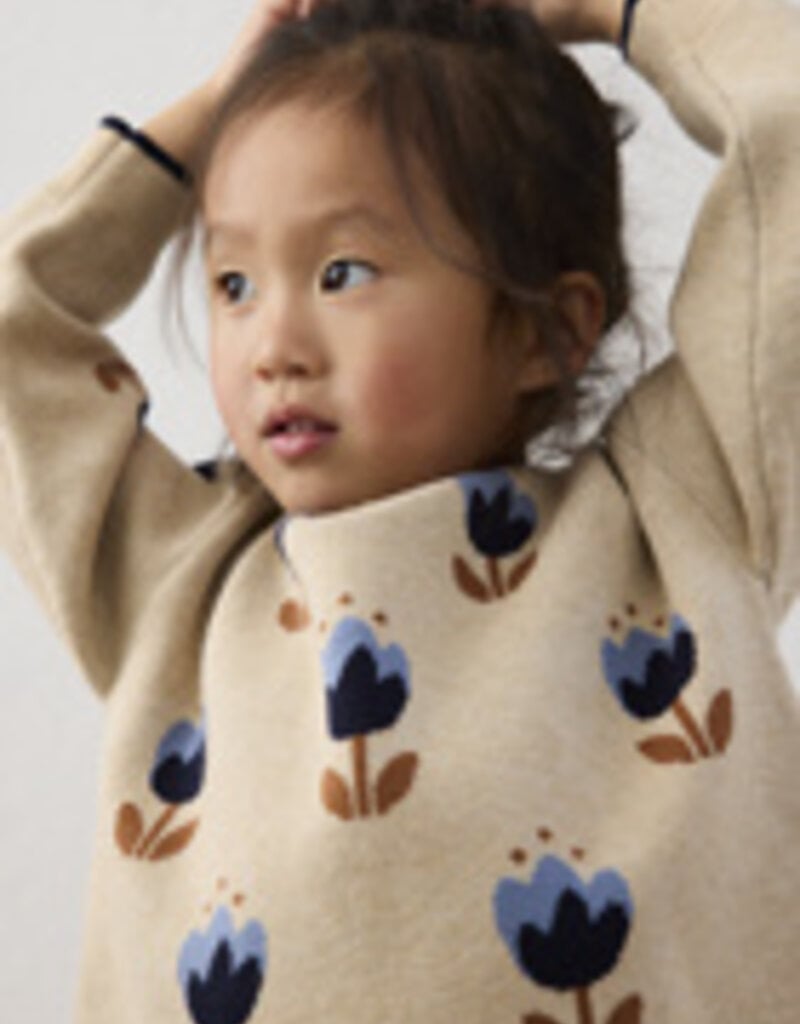 Mayoral Tulip Print Sweater/Navy Knit Pant Set