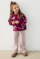 Mayoral Cranberry Sweater/Khaki Knit Pant Set