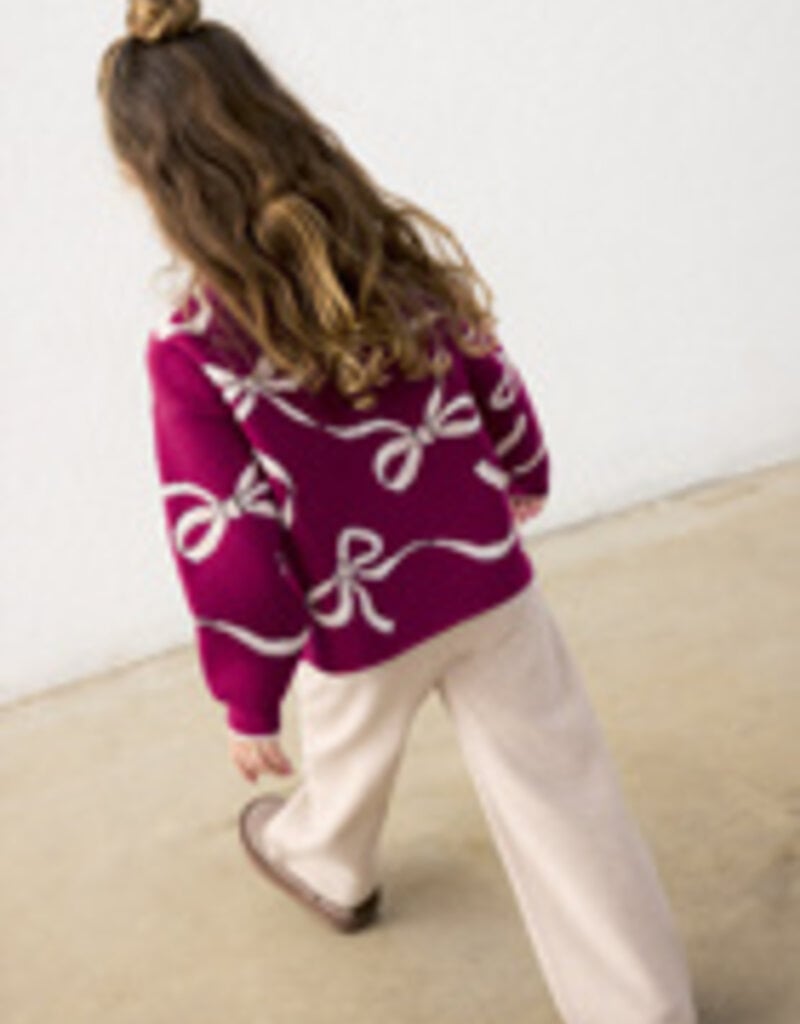 Mayoral Cranberry Sweater/Khaki Knit Pant Set