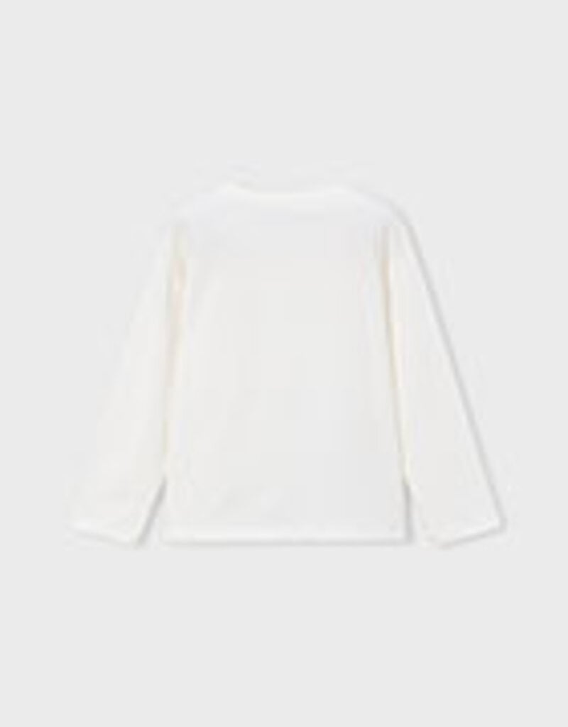 Mayoral White L/S Sequin Heart Tee