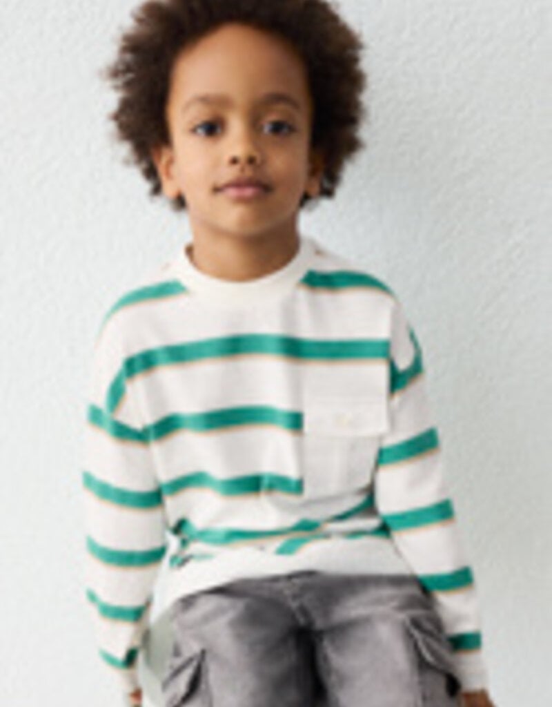 Mayoral L/S Green Stripe T-Shirt