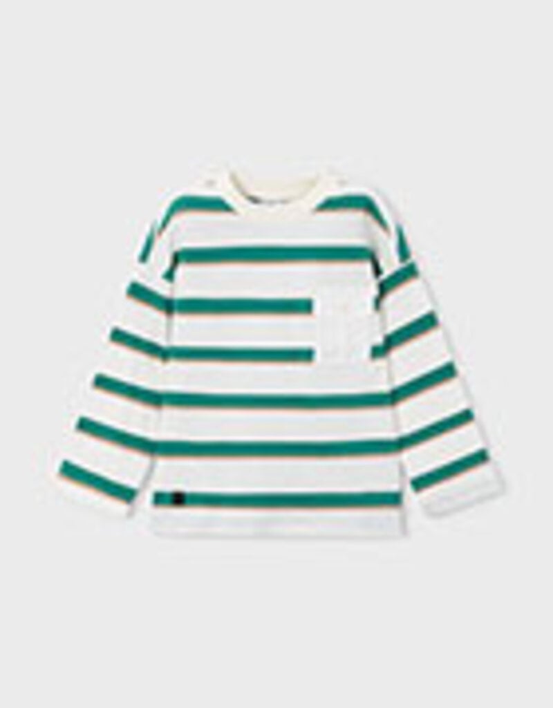 Mayoral L/S Green Stripe T-Shirt