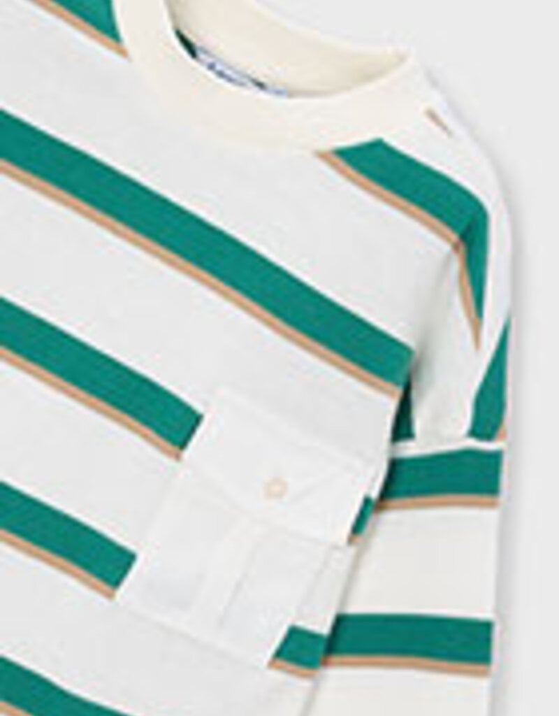 Mayoral L/S Green Stripe T-Shirt