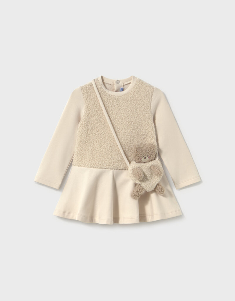 Mayoral Fleece Combined Dress w/Purse