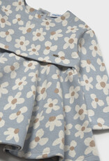Mayoral Flower Print Knit Dress Lt Blue