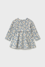 Mayoral Flower Print Knit Dress Lt Blue
