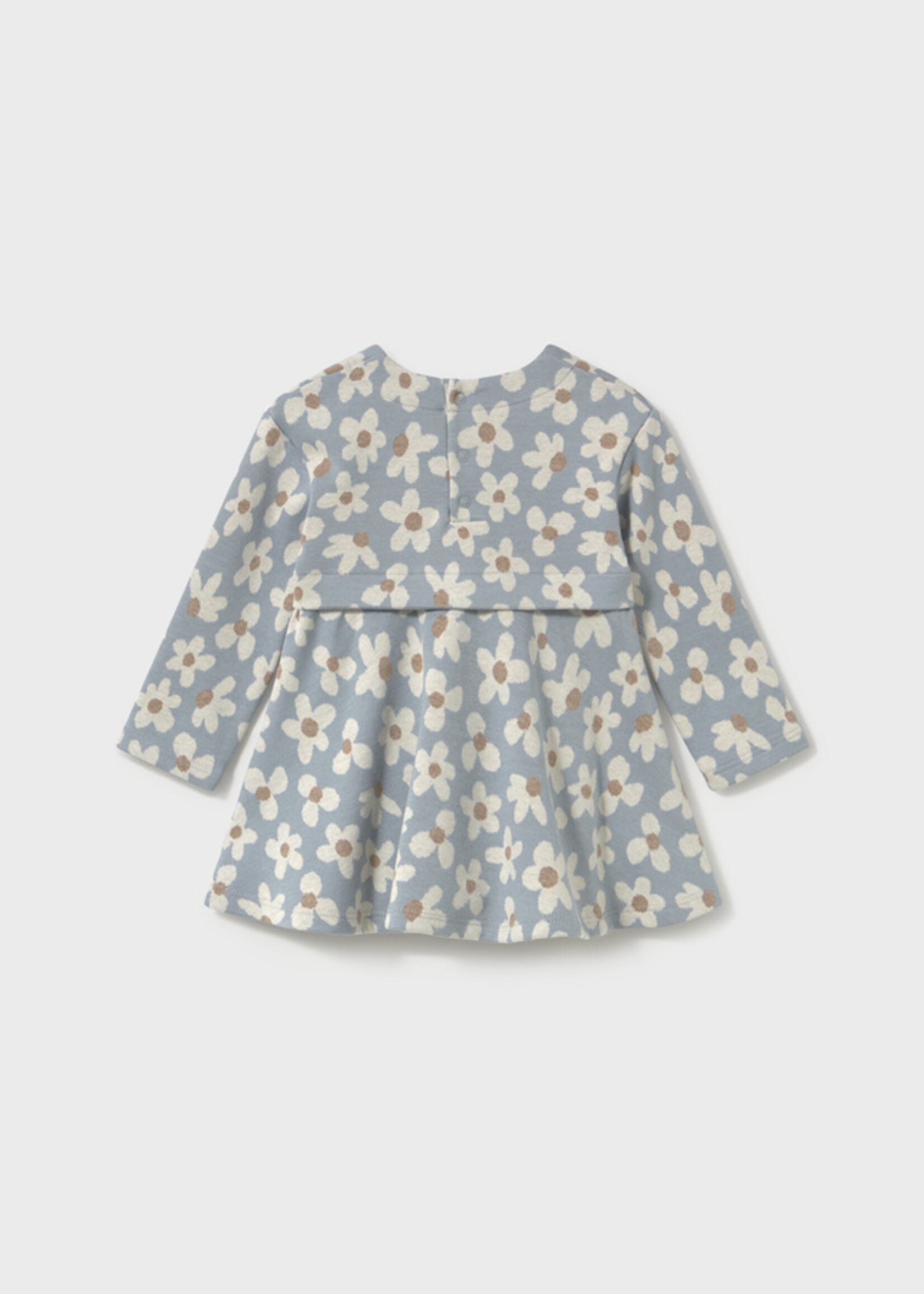 Mayoral Flower Print Knit Dress Lt Blue