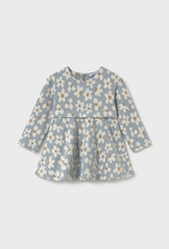 Mayoral Flower Print Knit Dress Lt Blue