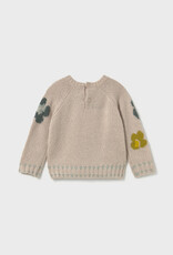 Mayoral Lt Pink Jacquard Flowered Sweater