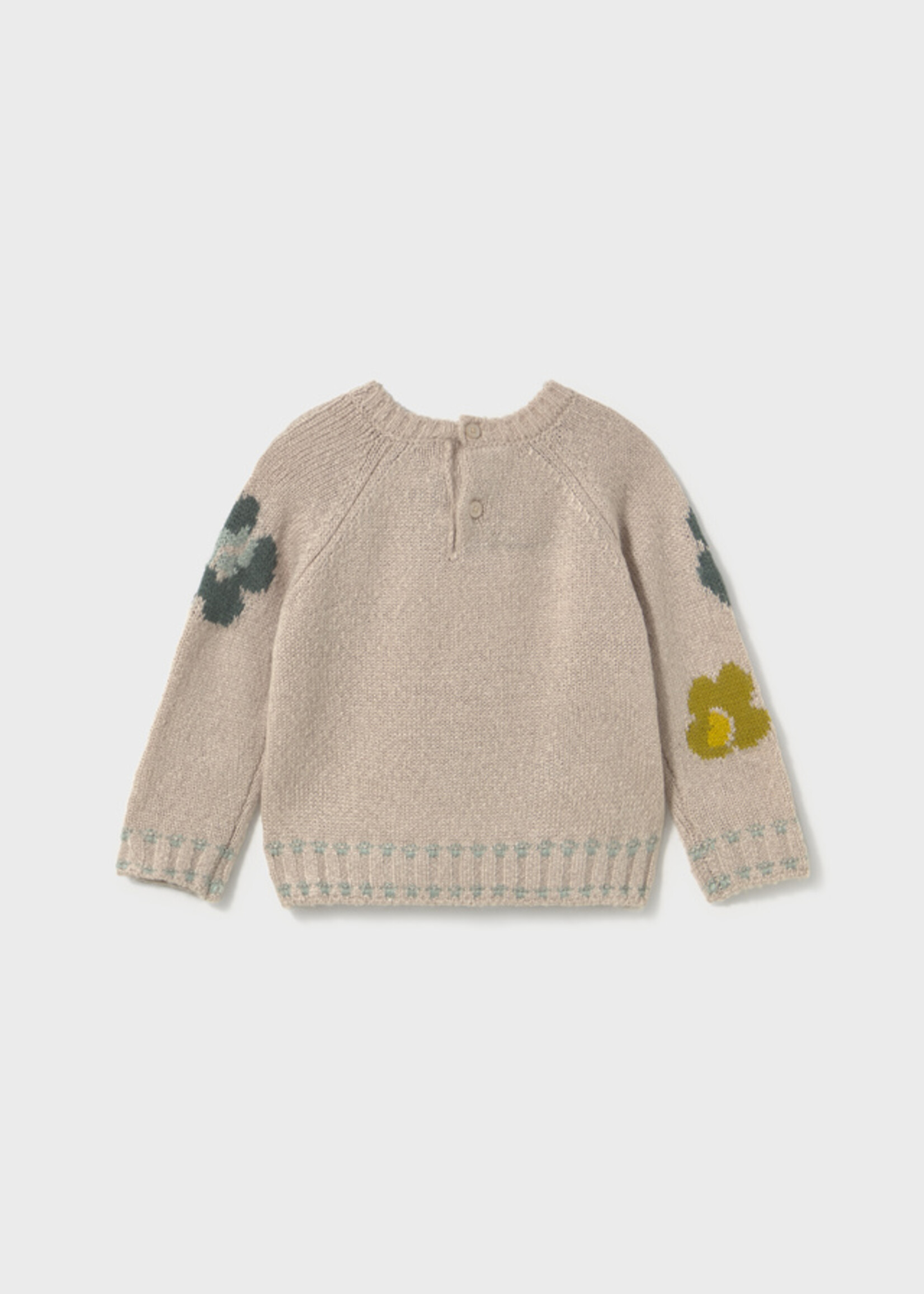 Mayoral Lt Pink Jacquard Flowered Sweater