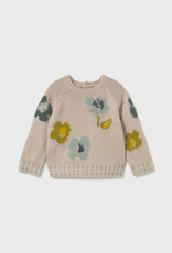 Mayoral Lt Pink Jacquard Flowered Sweater