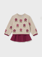 Mayoral Tricot Skirt Sweater Set Raspberry