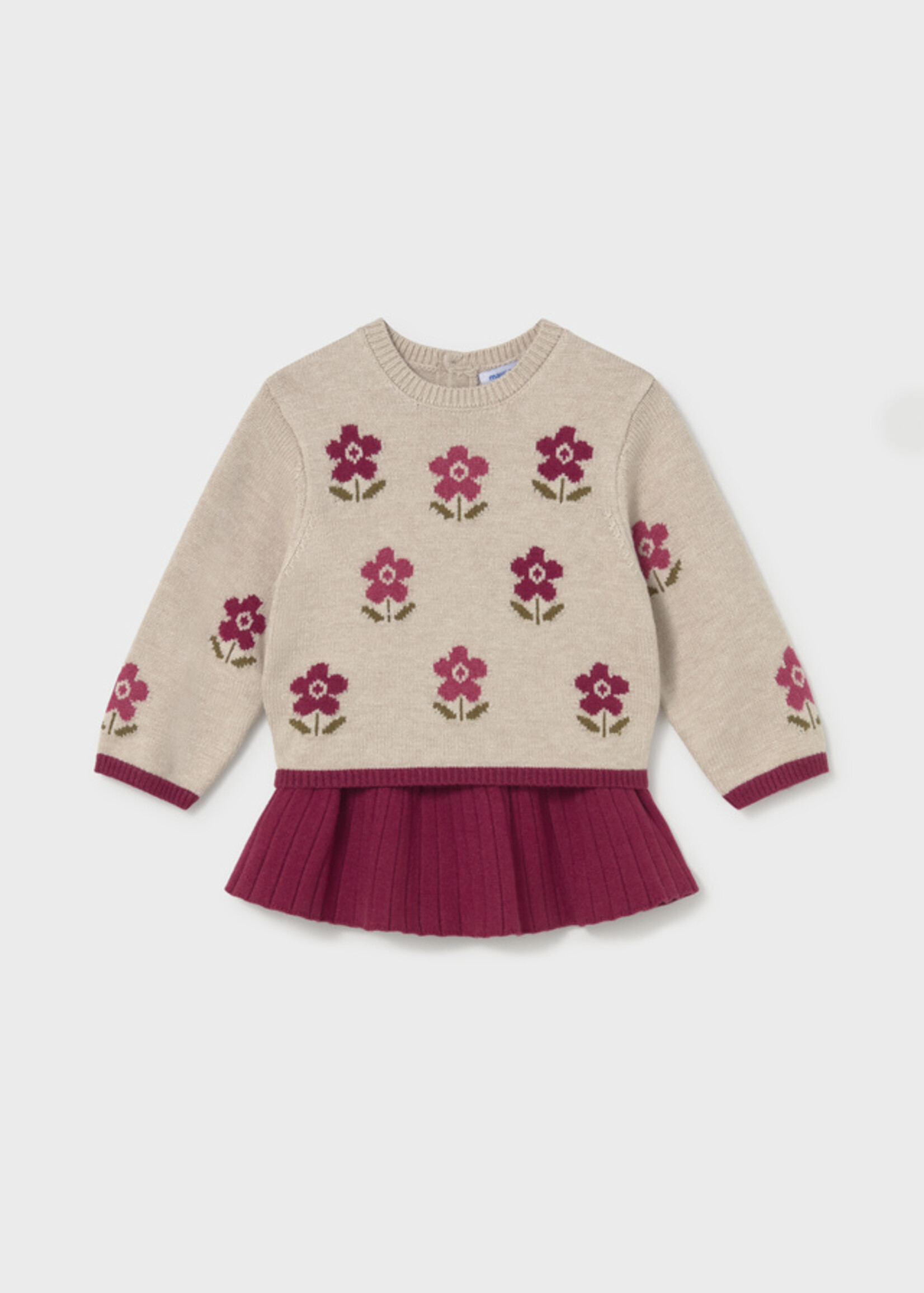 Mayoral Tricot Skirt Sweater Set Raspberry