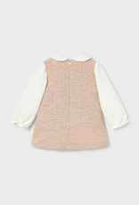Mayoral Lt Pink Tweed-knit Combined Dress