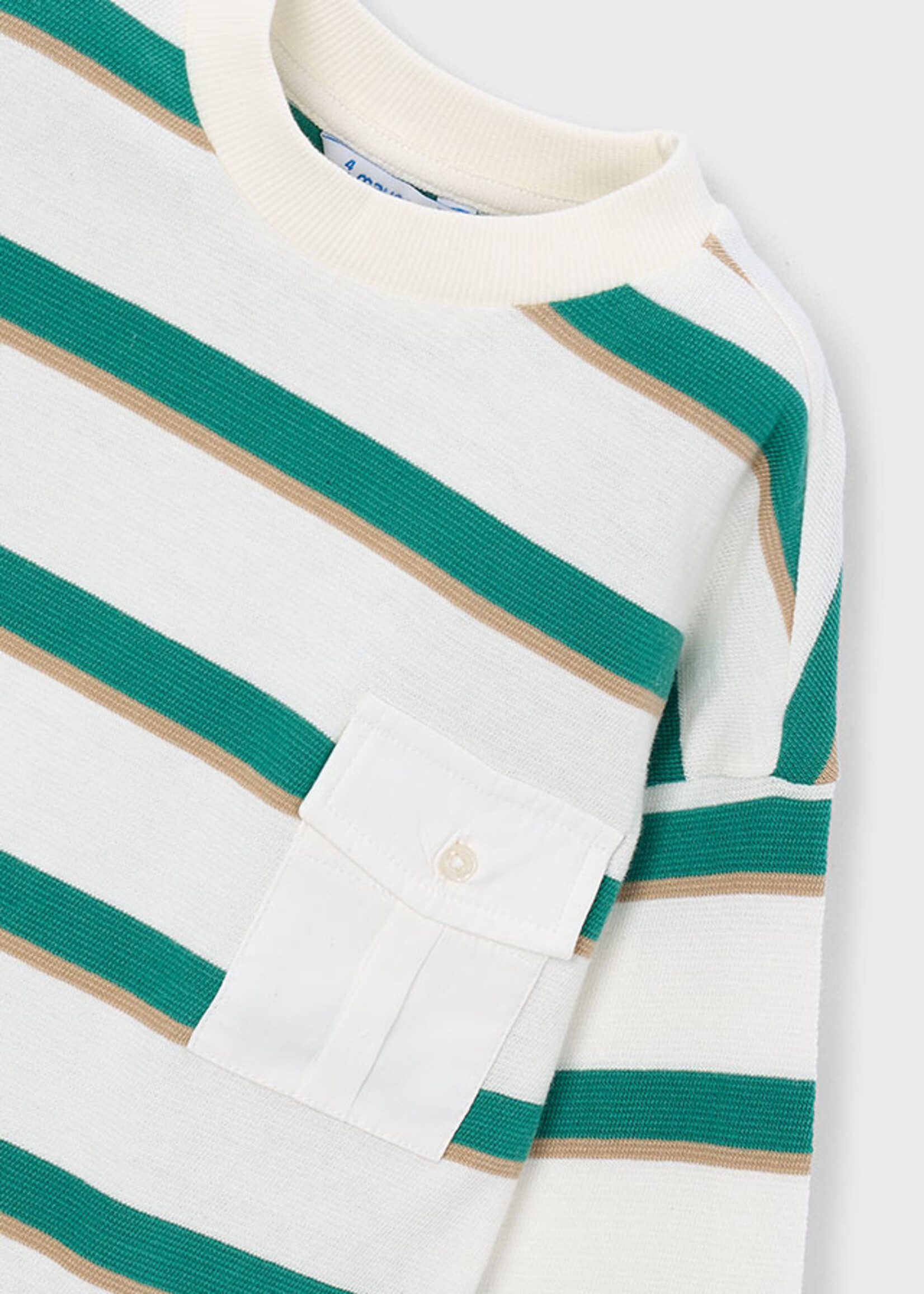 Mayoral L/S Green Stripe T-Shirt