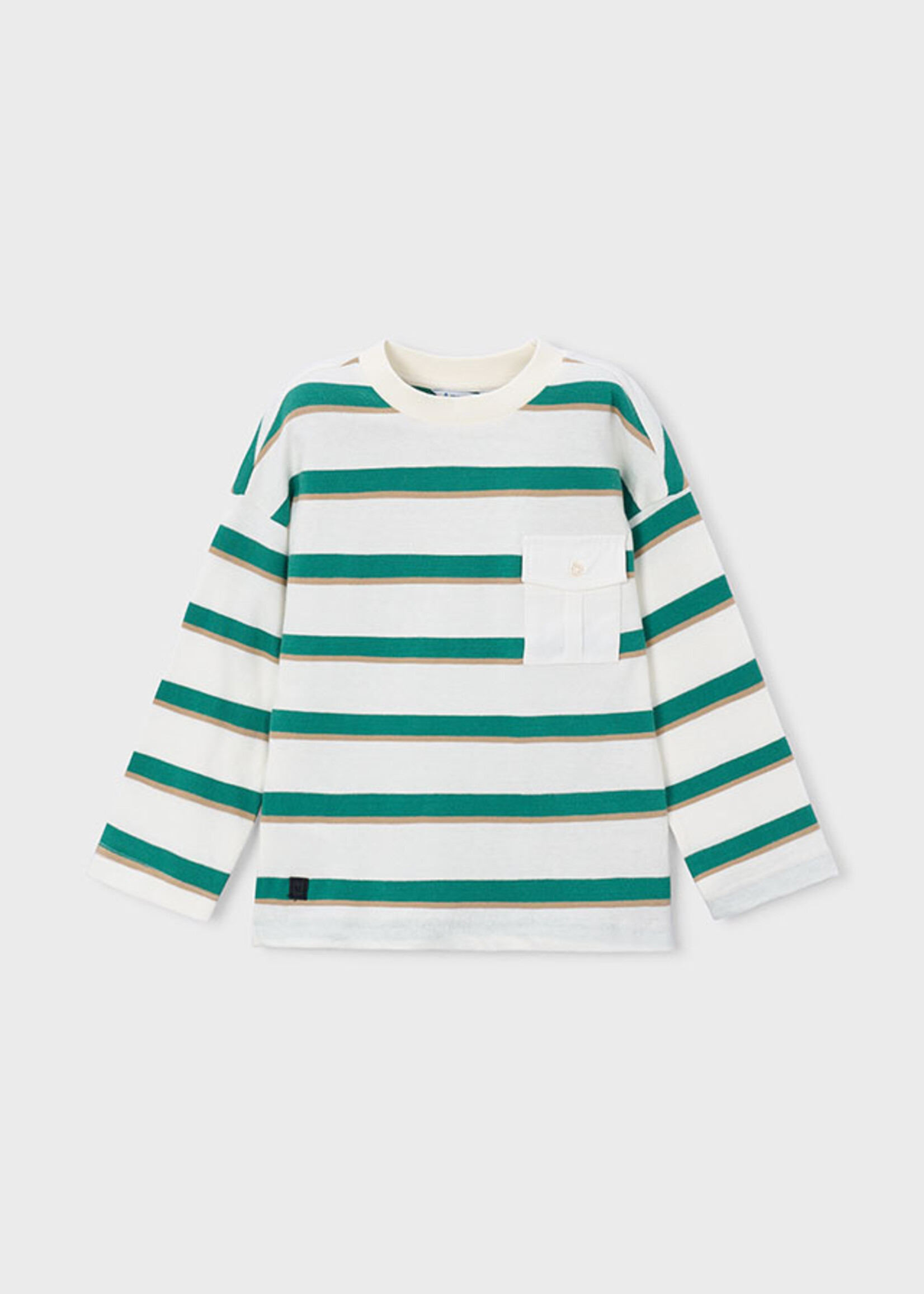 Mayoral L/S Green Stripe T-Shirt