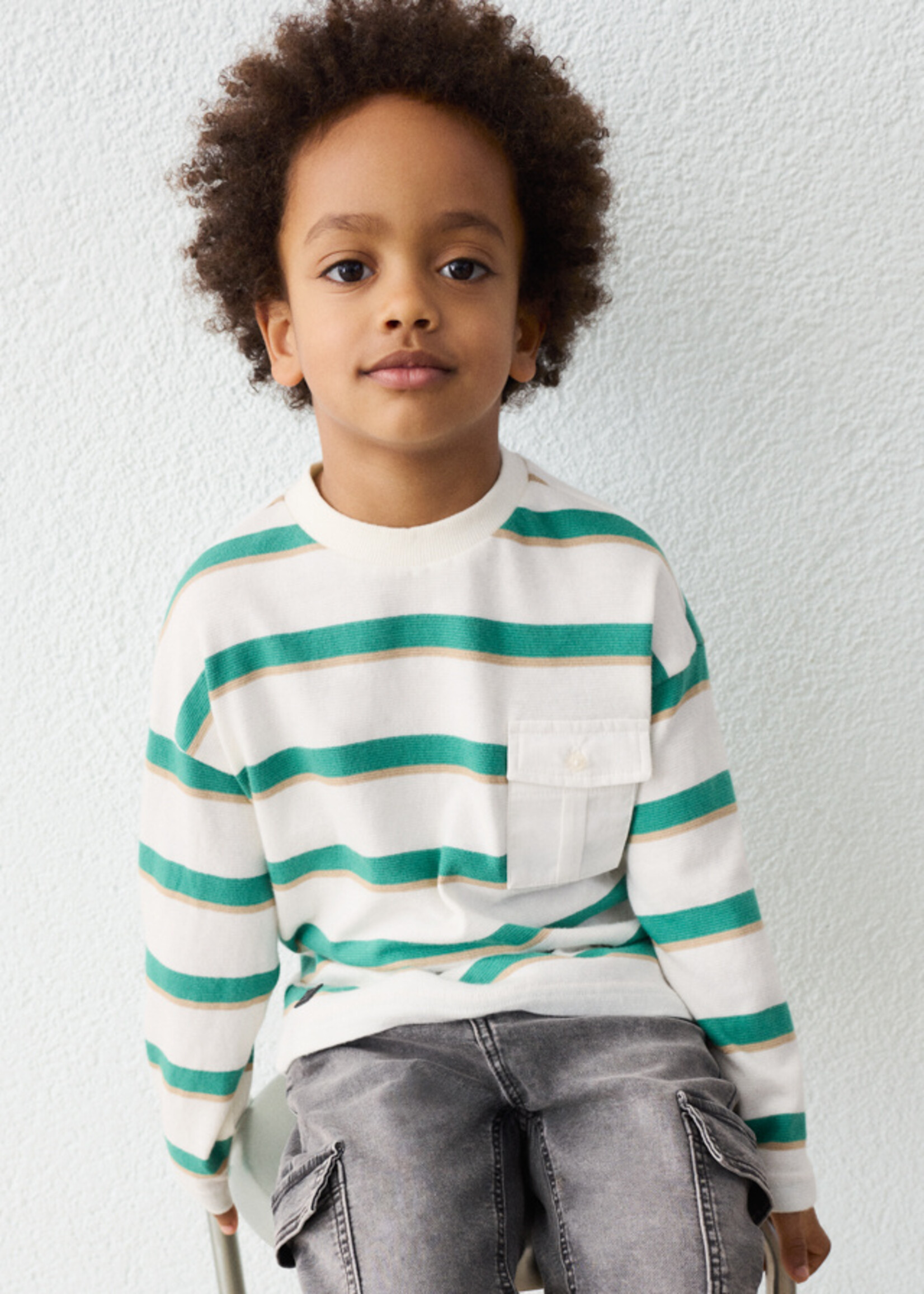 Mayoral L/S Green Stripe T-Shirt