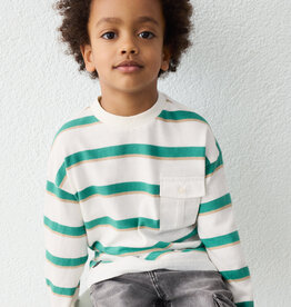 Mayoral L/S Green Stripe T-Shirt