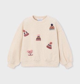 Mayoral Embroidered Pullover w/Snowhats