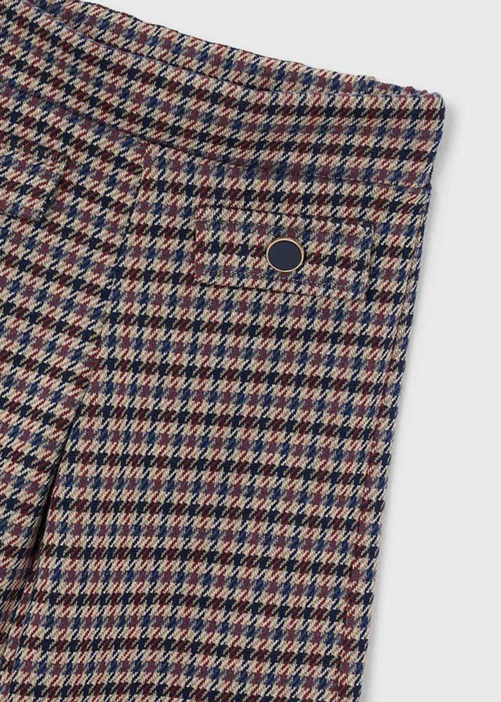 Mayoral Jacquard Knit Brown Plaid Pants