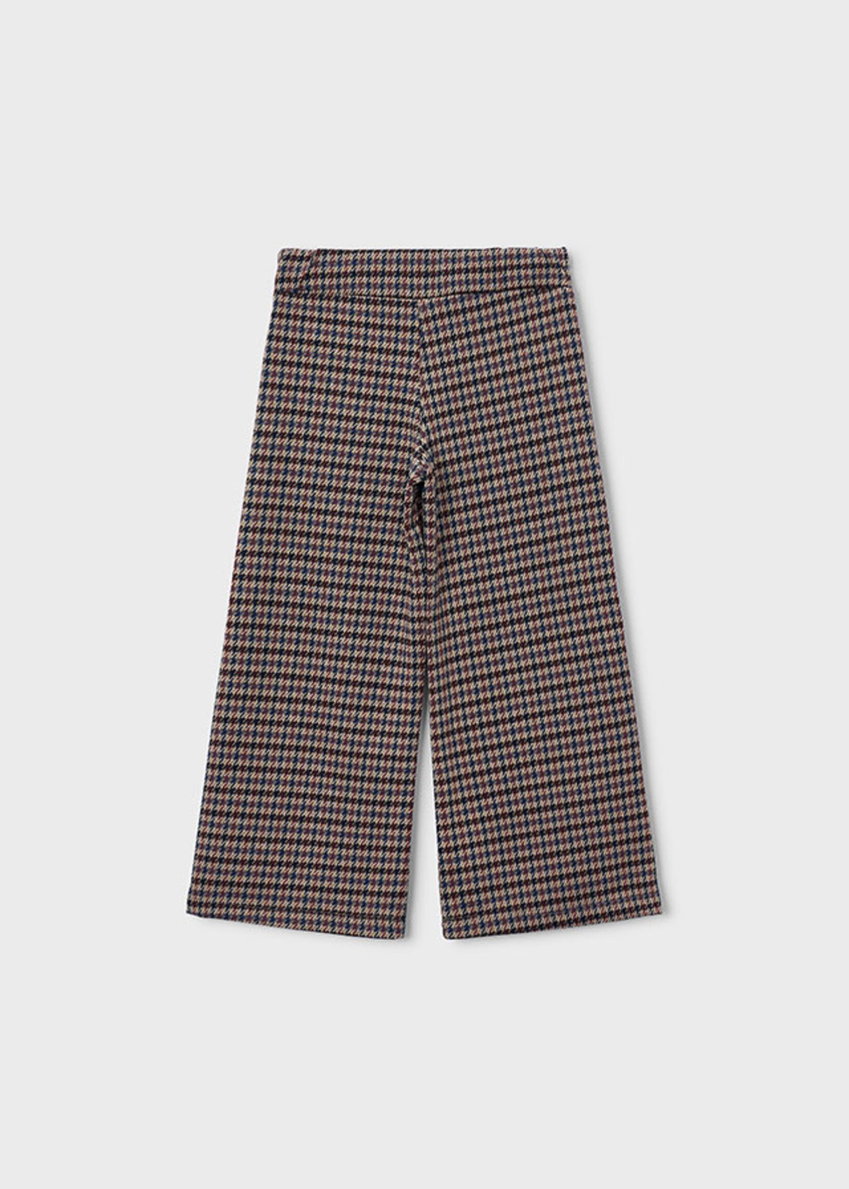 Mayoral Jacquard Knit Brown Plaid Pants