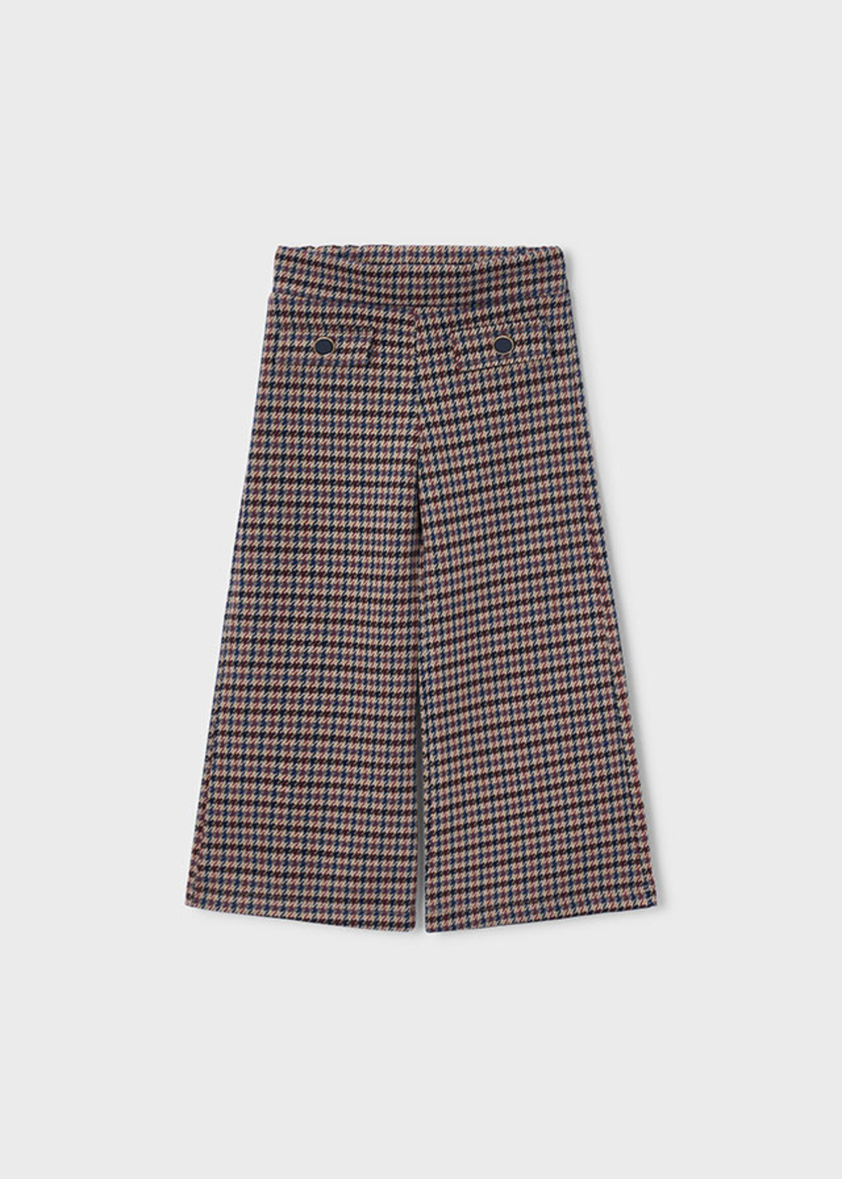 Mayoral Jacquard Knit Brown Plaid Pants