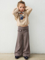 Mayoral Jacquard Knit Brown Plaid Pants